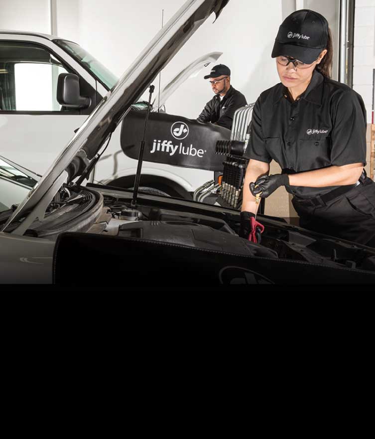 working on a fleet vehicle